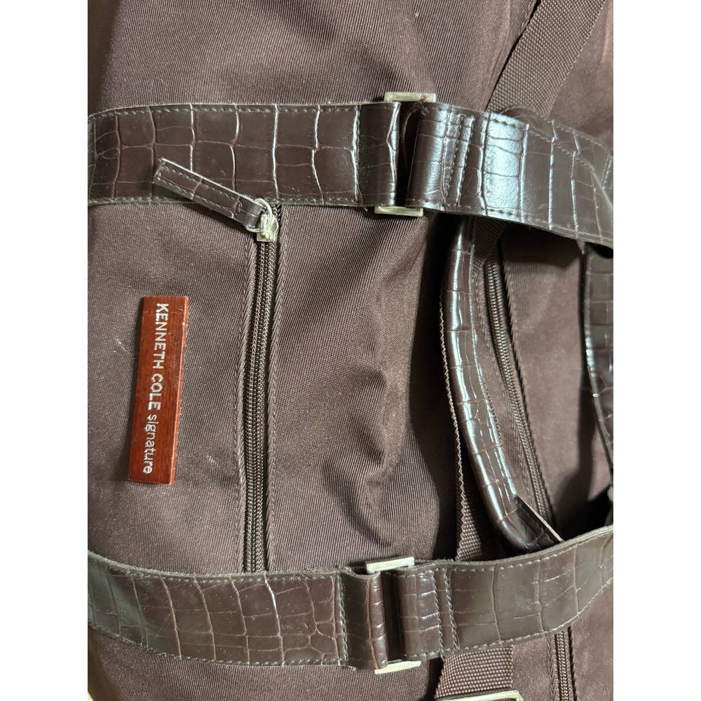 Kenneth Cole Signature Brown Travel Duffel Weekender Bag - Picture 4 of 9